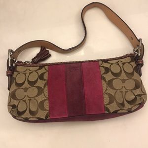 Coach Small Handbag - Pink & Plum Suede